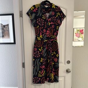 Boden Pink and Yellow Midi Wrap Sundress